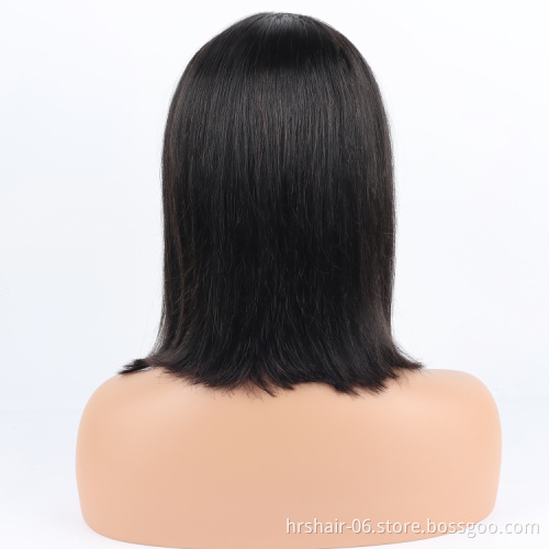 HOT selling cheap cost effective machine made 16" natural black human wig with  100% human cuticle aliened hair for woman